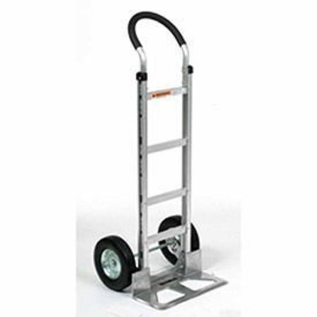 GLOBAL INDUSTRIAL Aluminum Hand Truck Curved Handle, Semi-Pneumatic Wheels 168258